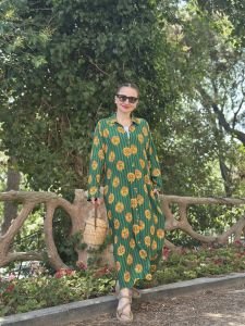 Nature viskon gömlek elbise