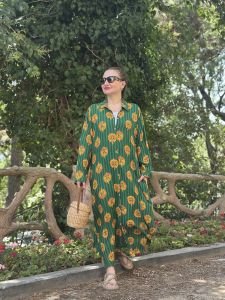 Nature viskon gömlek elbise