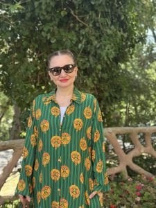 Nature viskon gömlek elbise