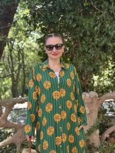 Nature viskon gömlek elbise