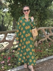 Nature viskon gömlek elbise