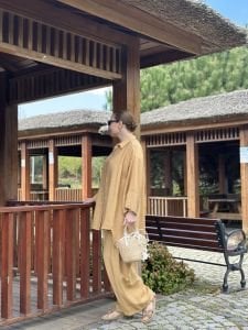 Pantolonlu Tensel takım camel