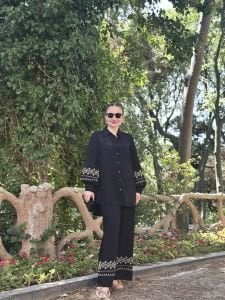 Viskon Nakışlı Takım Siyah 2140