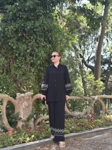 Viskon Nakışlı Takım Siyah 2140