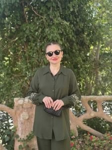 Viskon Nakışlı Takım Haki 2140