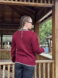 ZARA MODEL Kolej hırka bordo