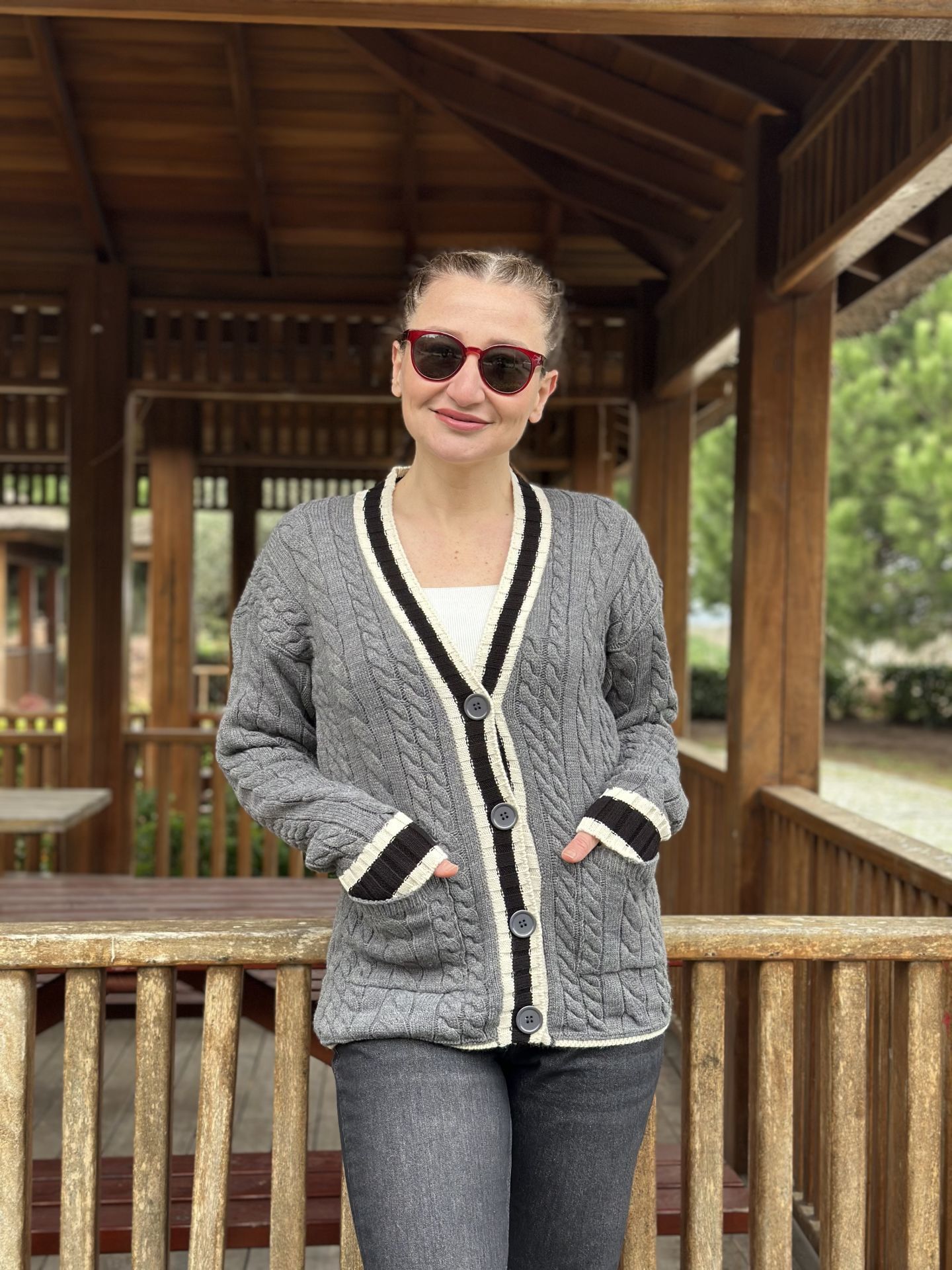 ZARA MODEL Kolej hırka gri