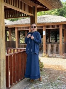 Ceketli içi kolsuz elbiseli Kot Takım