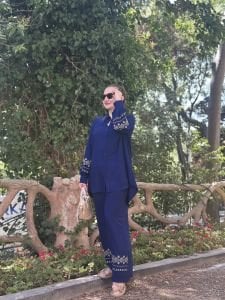 Viskon Nakışlı Takım Lacivert 2140