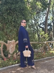 Viskon Nakışlı Takım Lacivert 2140