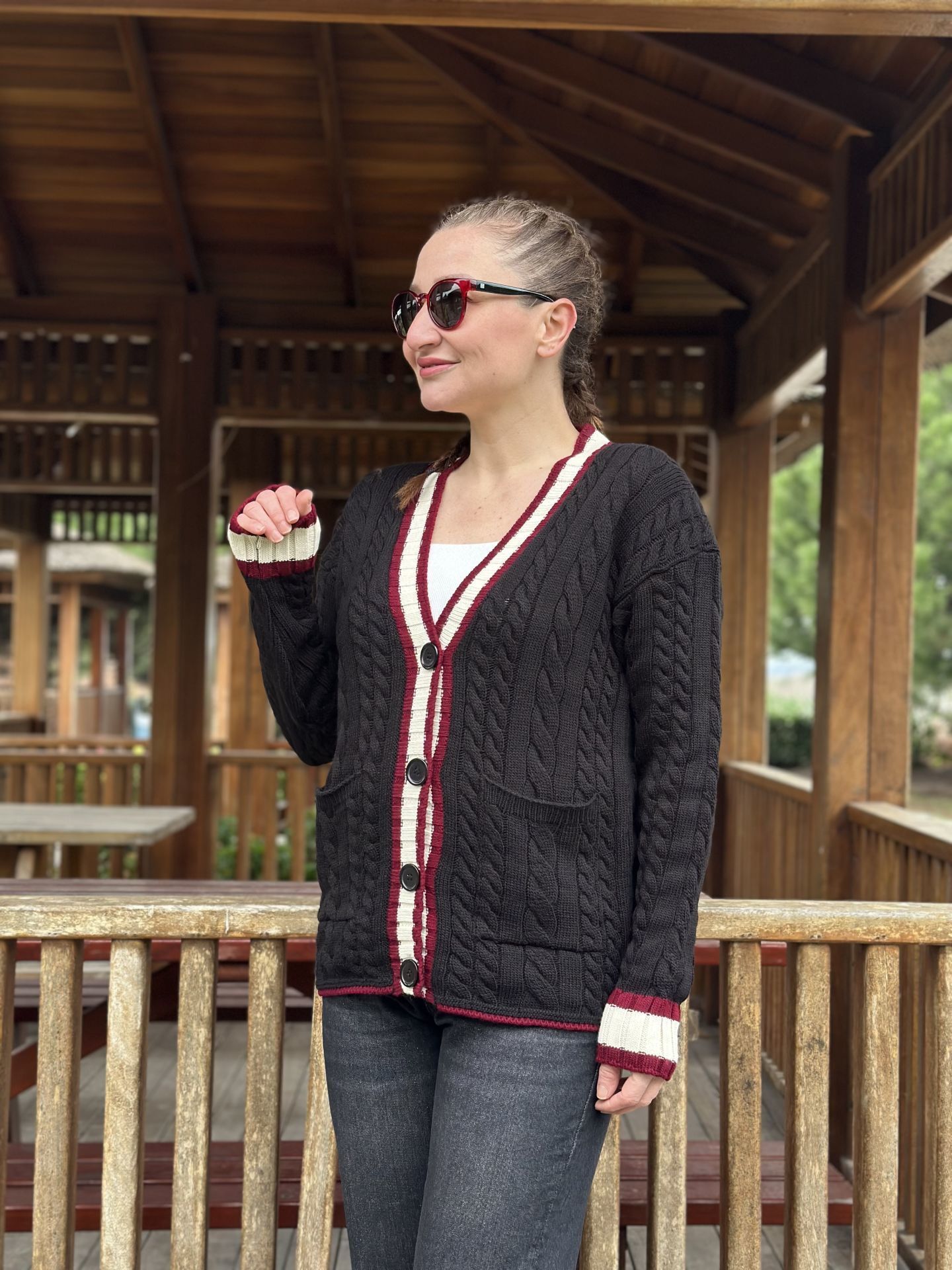 ZARA MODEL Kolej hırka siyah