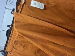 Turuncu kimono keten pantolon takım