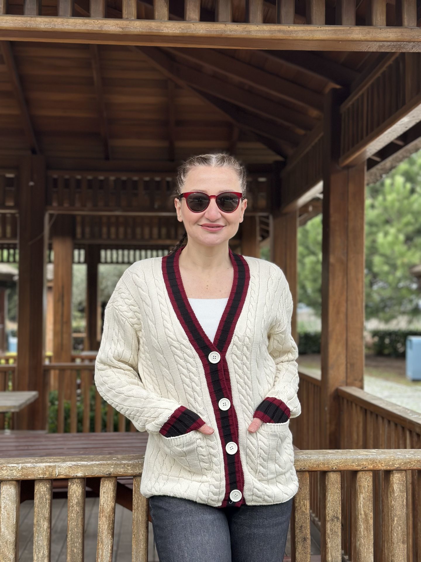 ZARA MODEL Kolej hırka krem