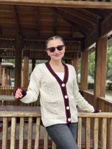 ZARA MODEL Kolej hırka krem