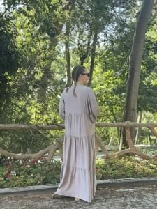 Viskon düz katleya elbise uzay gri