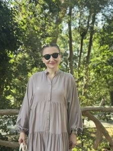 Viskon düz katleya elbise uzay gri