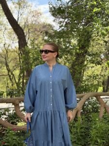 Polo Z.r model Denim Tensel elbise Mavi