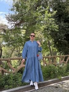 Polo Z.r model Denim Tensel elbise Mavi