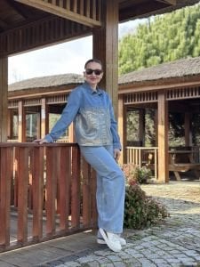 Orjinal marka varak mavi kot ceket