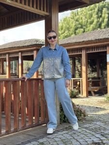 Orjinal marka varak mavi kot ceket