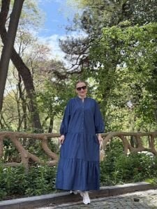 Polo Z.r model Denim Tensel elbise Koyu mavi
