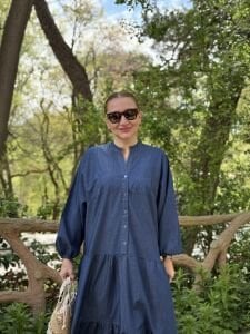 Polo Z.r model Denim Tensel elbise Koyu mavi