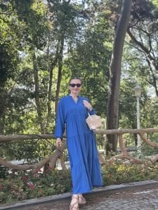 Viskon düz katleya elbise Parlament Mavi