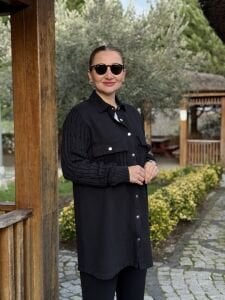 A.AKAY Örme detaylı Denim takım Siyah