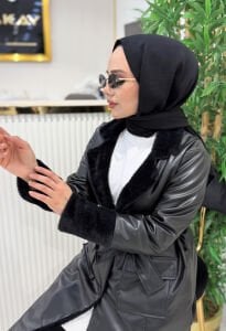 Premium ithal kürk detaylı Deri ceket