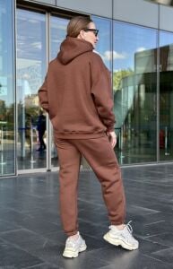 Unisex oversize Kahverengi Eşofman Takım