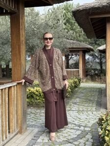 A.akay Pera tasarım 3lü Takım Kahve