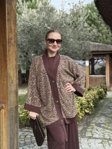 A.akay Pera tasarım 3lü Takım Kahve