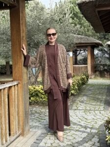 A.akay Pera tasarım 3lü Takım Kahve