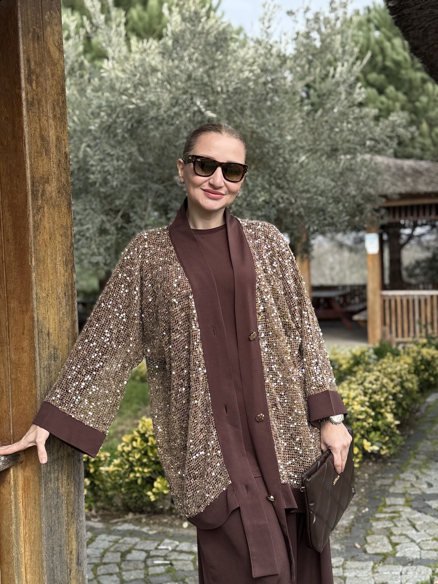 A.akay Pera tasarım 3lü Takım Kahve