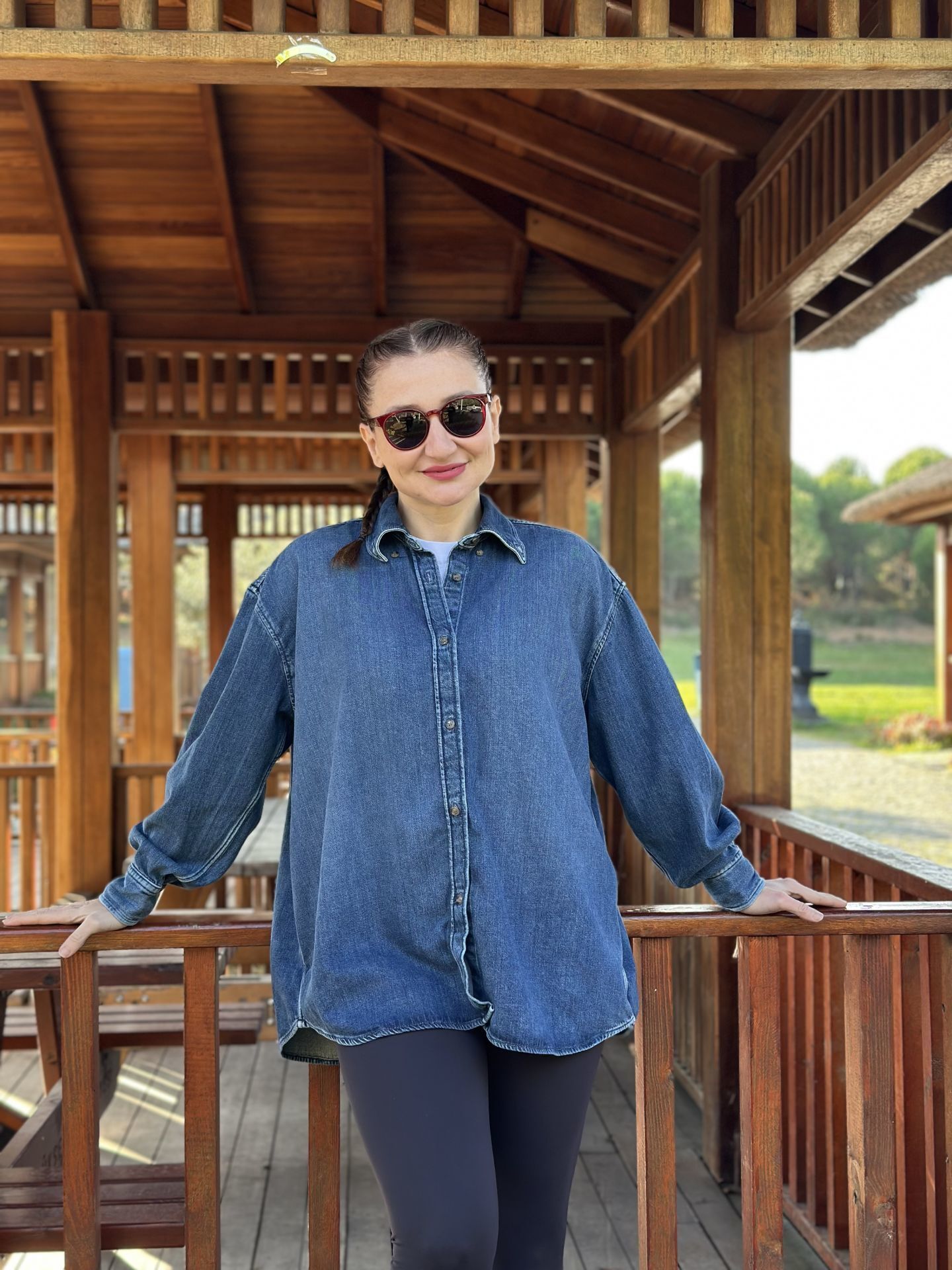 UNİSEX Orjinal HM kot gömlek koyu mavi