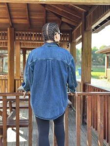 UNİSEX Orjinal HM kot gömlek koyu mavi