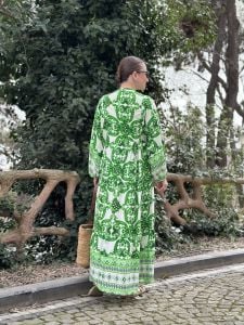 Yeşil Poyraz Katleya elbise