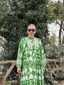 Yeşil Poyraz Katleya elbise