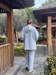 Tam fermuarlı kot takım Y.Mavi