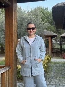 Tam fermuarlı kot takım Y.Mavi