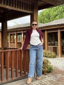 Orjinal COS beli büzmeli kot pantolon