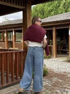 Orjinal COS beli büzmeli kot pantolon