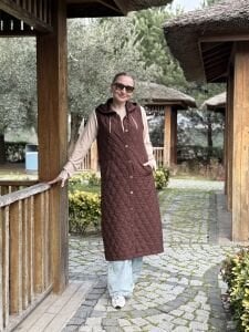 A.Akay Kapitone Yelek kahve