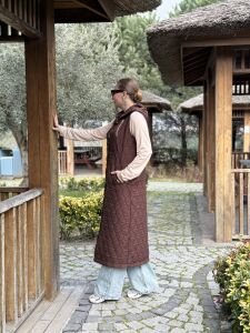 A.Akay Kapitone Yelek kahve