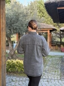 MİA işleme taşlı Kot gömlek Gri