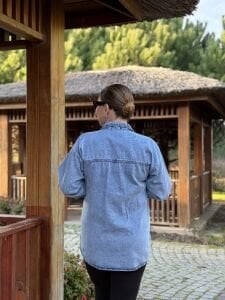 YILDIZ işleme Kot gömlek A.mavi