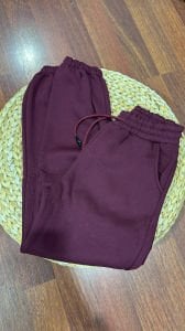 Bordo şardonlu alt eşofman