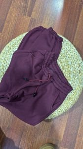 Bordo şardonlu alt eşofman