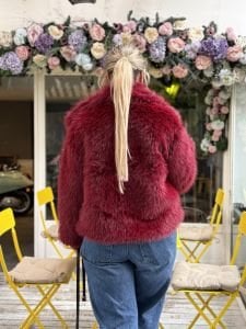 Premium Astarlı kısa KÜRK Bordo