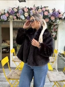 Premium Astarlı kısa KÜRK Siyah